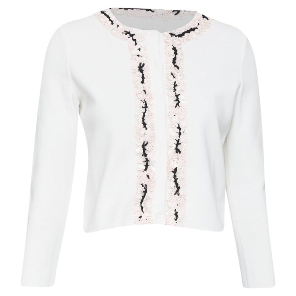 Giambattista Valli petal bead trim cardigan